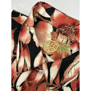 Caribbean Men's Large Button up Silk Blend Shirt Vacation Beach Cruise